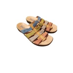 Born multi-color strappy slip on born sandal size 8